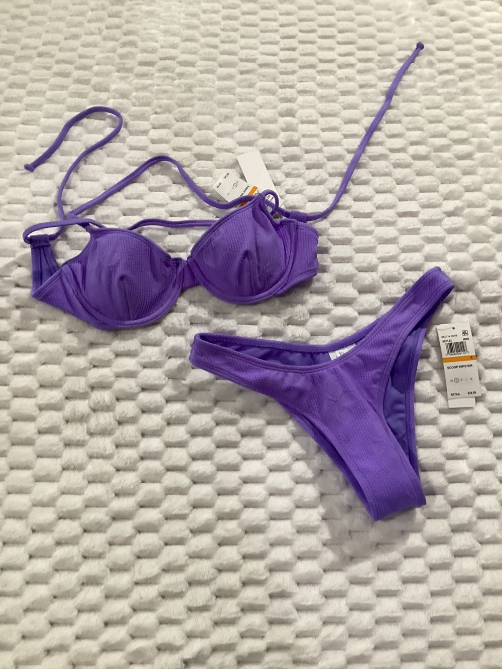 iris Ribbed Violet Underwire Two-Piece Bikini Set